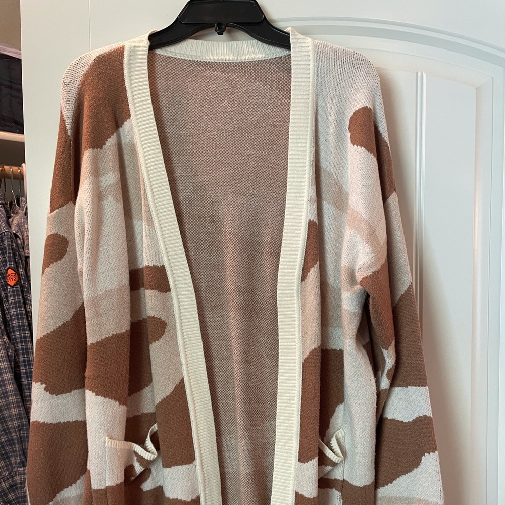 Super soft camo cardigan